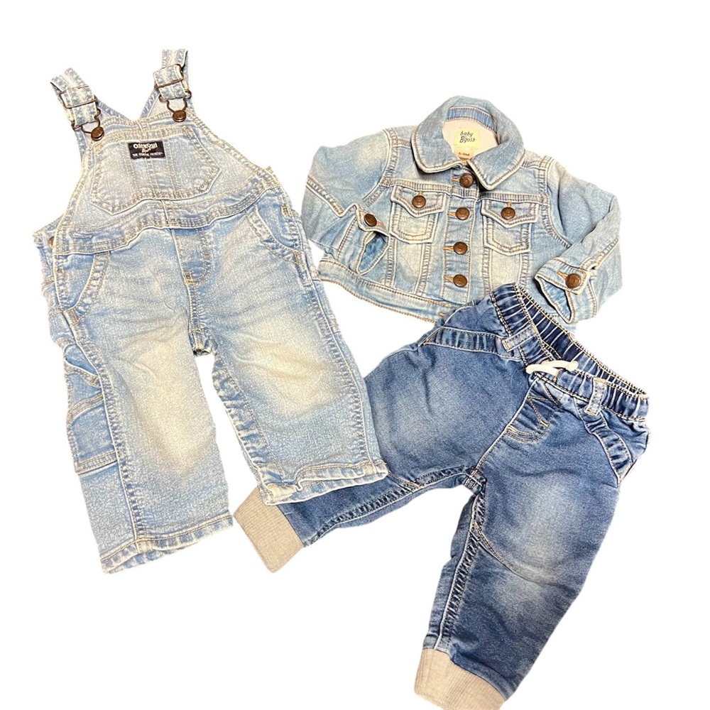 LIKE NEW - Gender Neutral Classic Denim Bundle - Size 6-9 Months